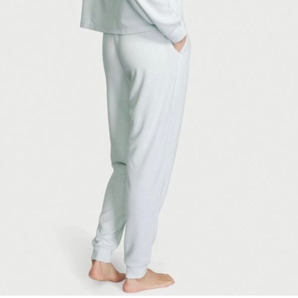 Victoria’s Secret Light Blue Glow Waffle Henley Jogger Lounge Pants
